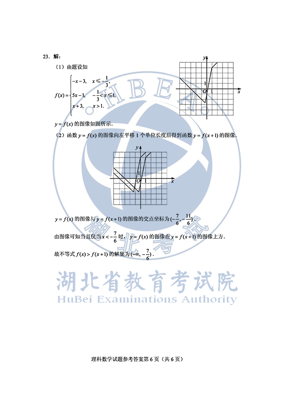 2020年全国I卷(福建高考)理数真题及参考答案