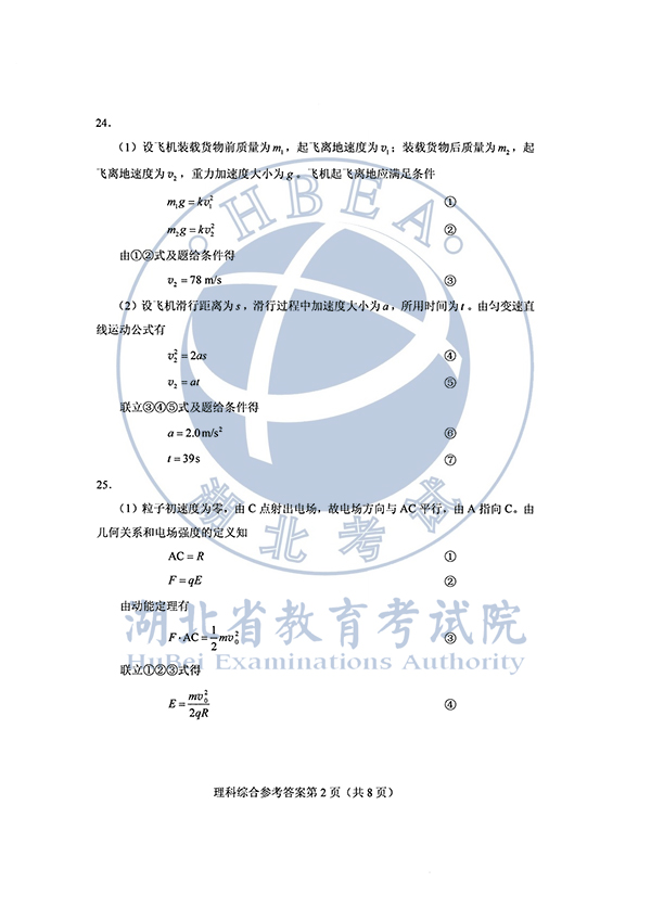 2020年全国I卷(福建高考)理综真题及参考答案