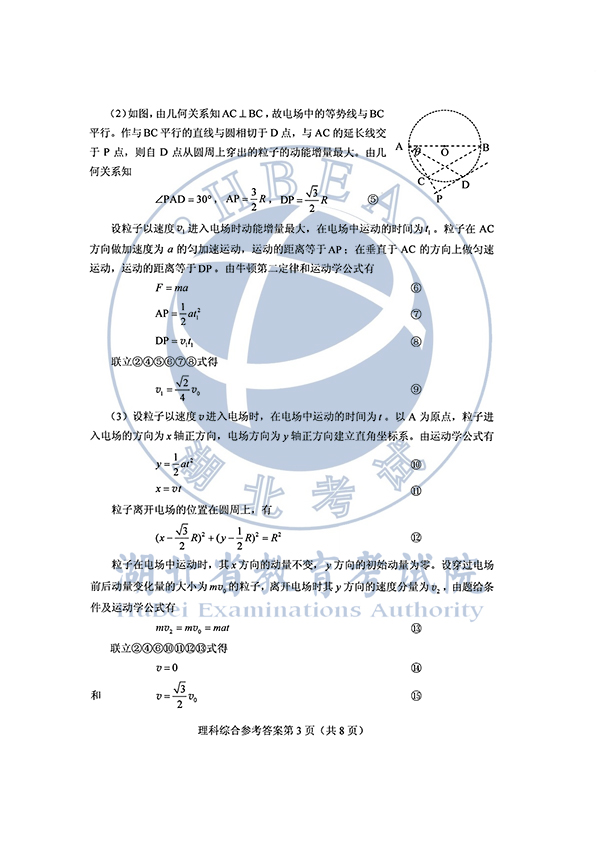 2020年全国I卷(福建高考)理综真题及参考答案
